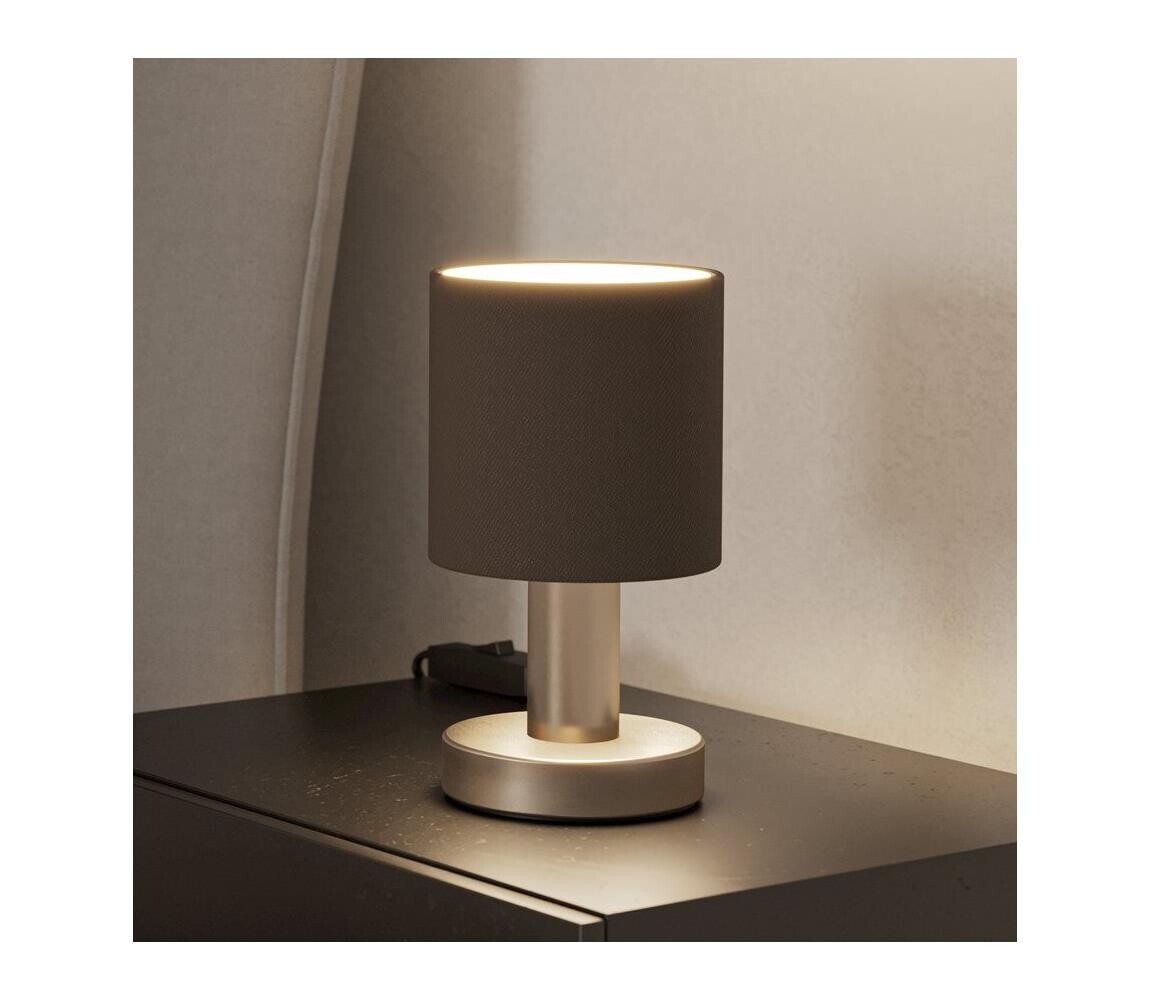 Eglo 31842 - Stolní lampa MONTETTO 1xE14/40W/230V hnědá/matný chrom 31842