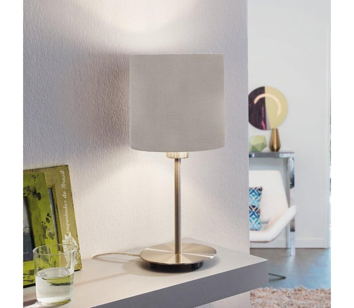 Eglo 54745 - Stolní lampa ANADIA 1xE14/40W/230V taupe/matný chrom 54745