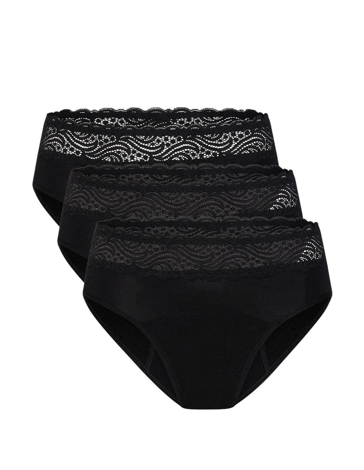 3PACK menstruační kalhotky Modibodi Sensual Hi-Waist Bikini Bundle (MKMSHWBB) L