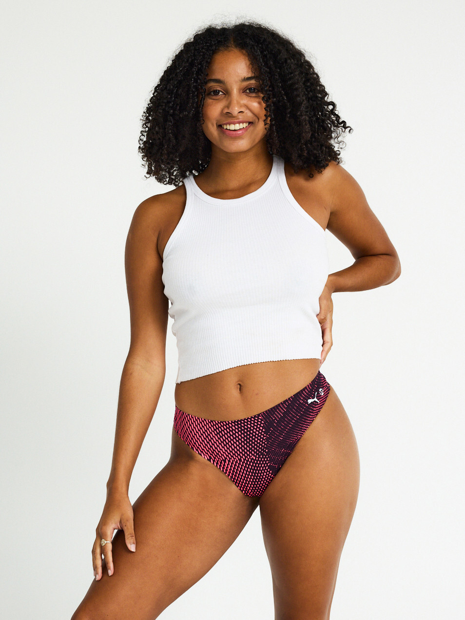 Menstruační kalhotky PUMA & Modibodi Seamfree Active Thong Light-Moderate Flame Haze Pink (MODI4074FHP) S