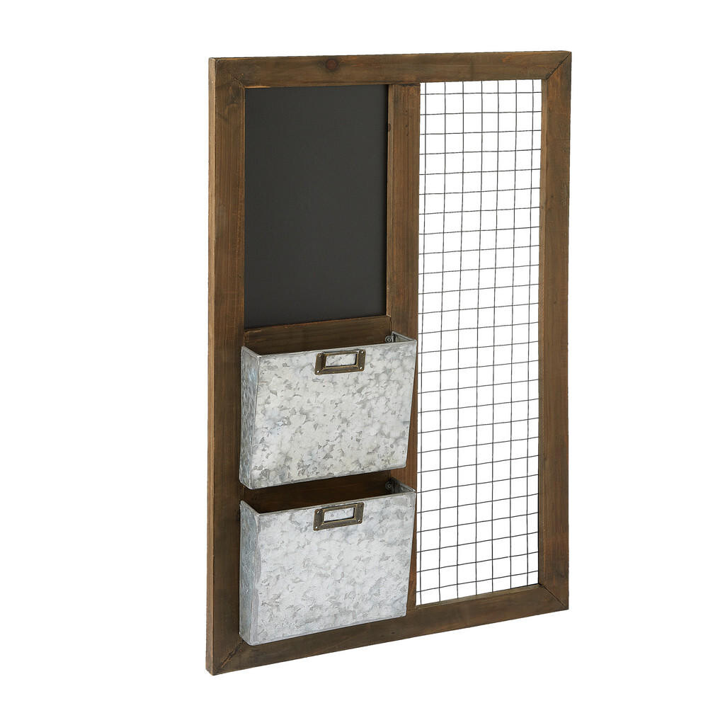 Landscape NÁSTĚNNÝ REGÁL, jedle, hnědá, šedá, 48/8/75 cm