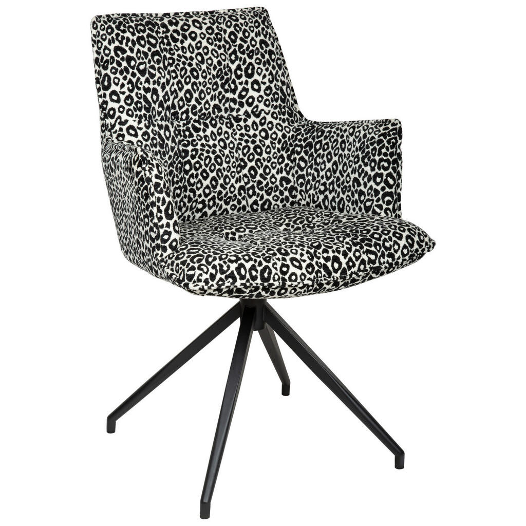 Novel ŽIDLE S PODRUČKAMI, železo, žakár, černá, bílá