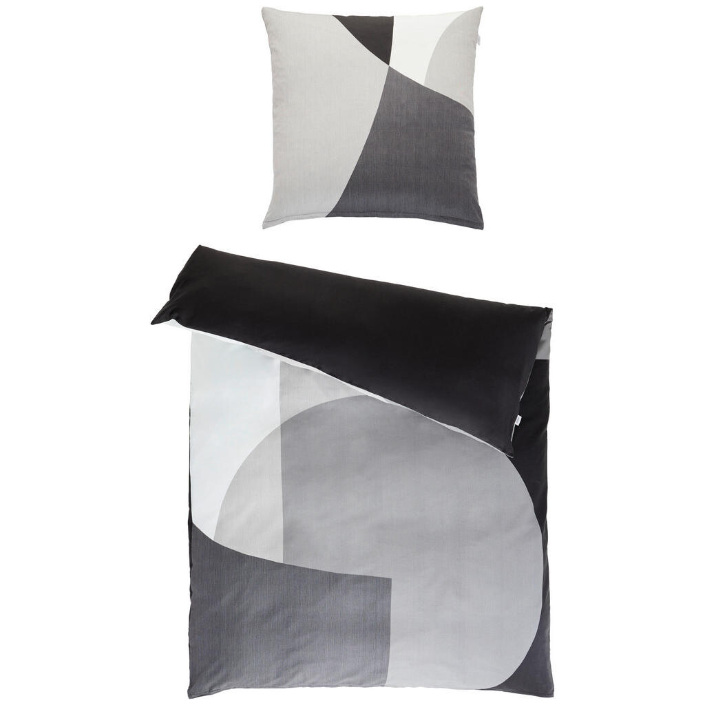 Schöner Wohnen OBOUSTRANNÉ POVLEČENÍ, satén, antracitová, šedá, černá, světle šedá, tmavě šedá, 135/200 cm