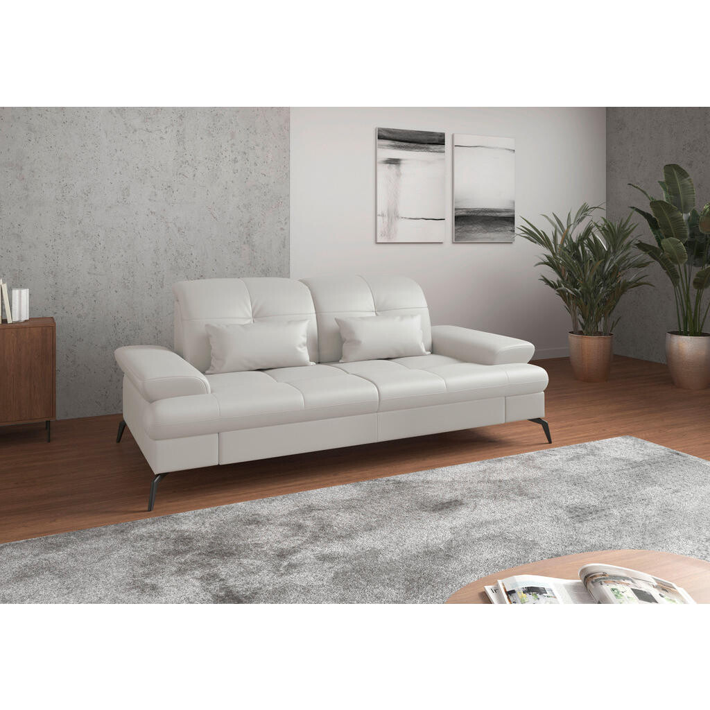 Sit & More 2,5SEDÁK, bílá, kombinace pravá kůže/látka