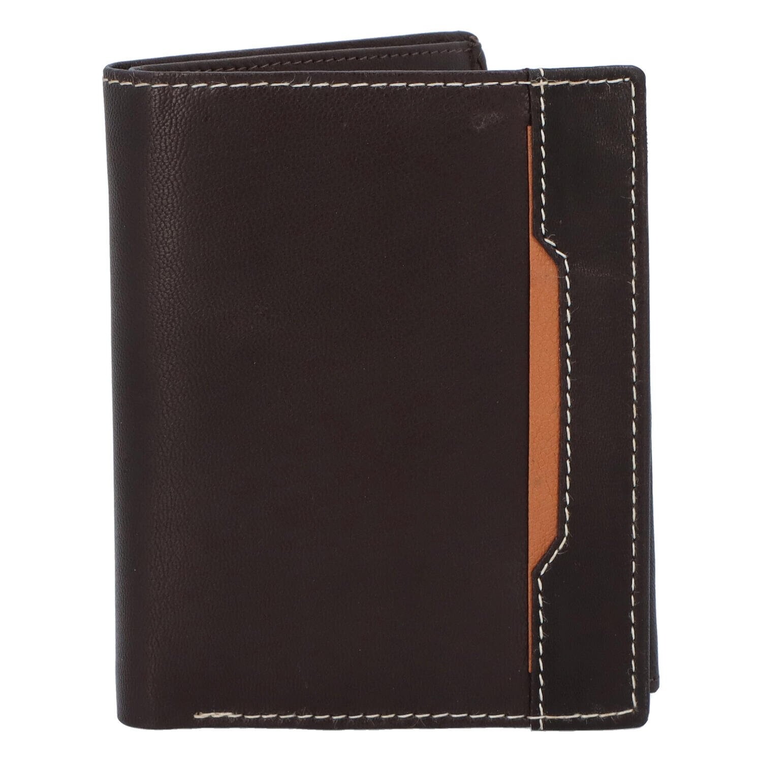 Pánská kožená peněženka tmavě hnědá - Diviley Cuong hnědá