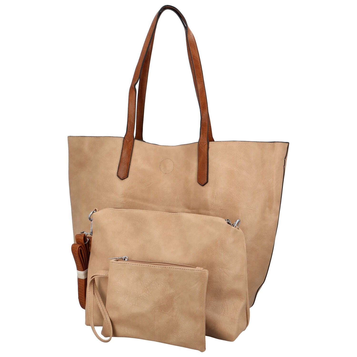 Dámský set kabelek tmavě béžový - Firenze Zorika béžová