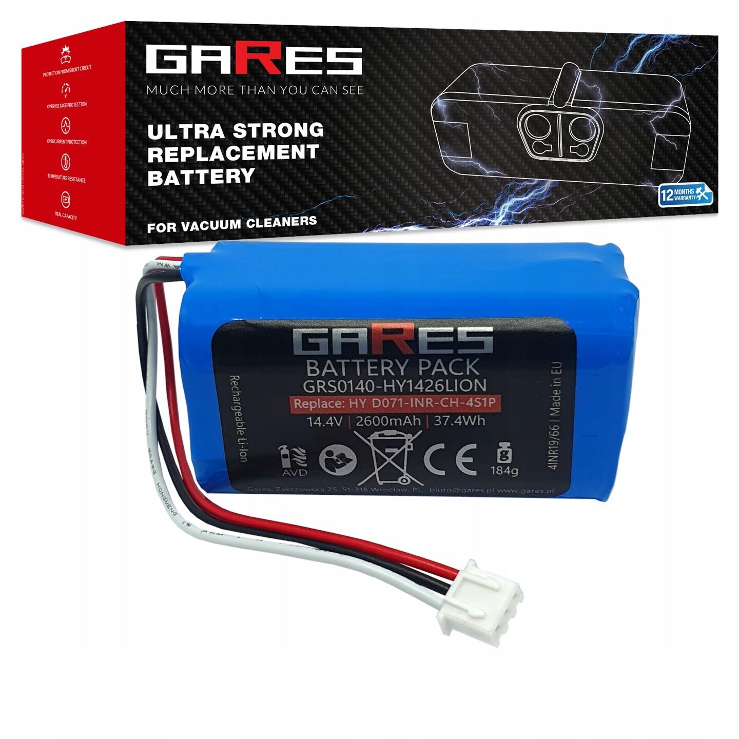 Akumulátor Gares pro Zeegma Zonder Robo Next Vision 14,4V 2,6Ah