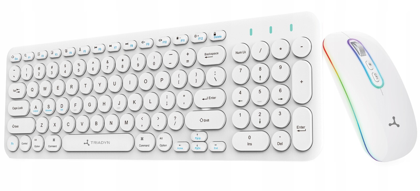 Bezdrátová sada klávesnice myš Triadyn Daphnis Bluetooth Rgb Slim