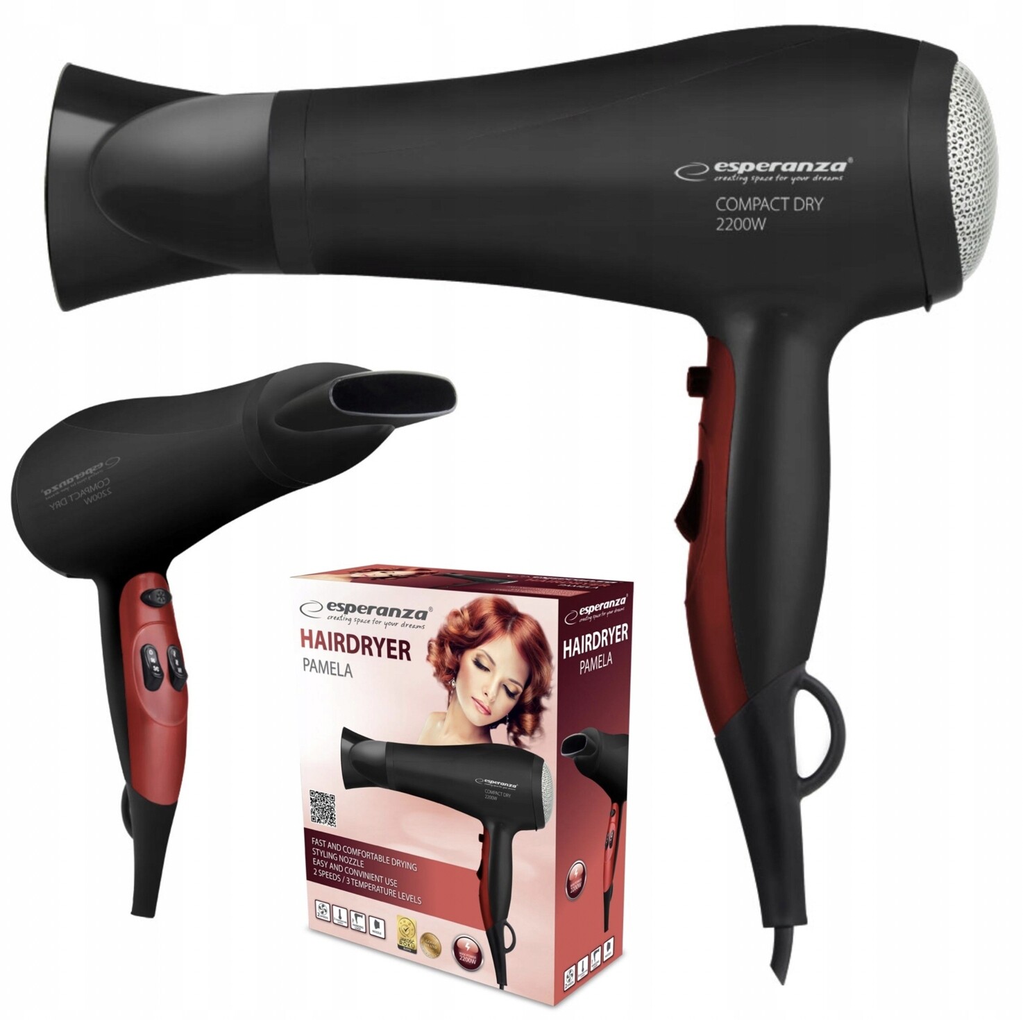 Vysoušeč vlasů Esperanza Pamela EBH004K