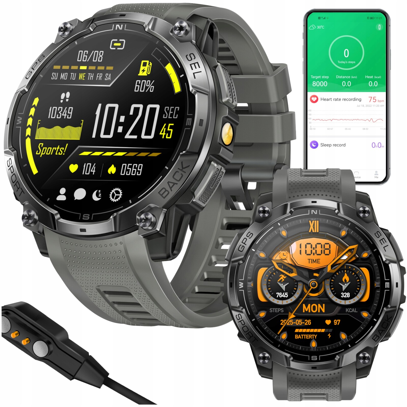 Smartwach pánské sportovní hodinky s funkcí Amoled Hovory GlacierX Monolith