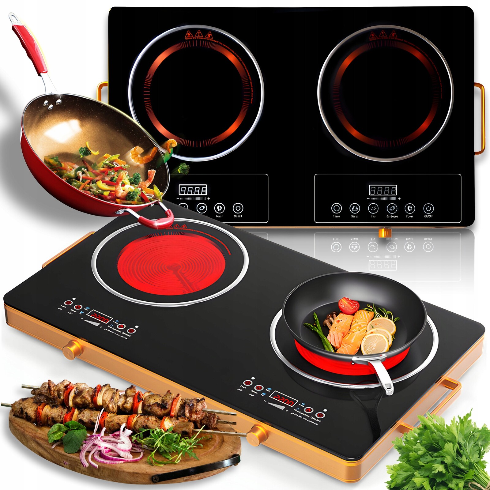 Turistická Varná Deska Dvojitá Dvouplotýnková Přenosná 400 W