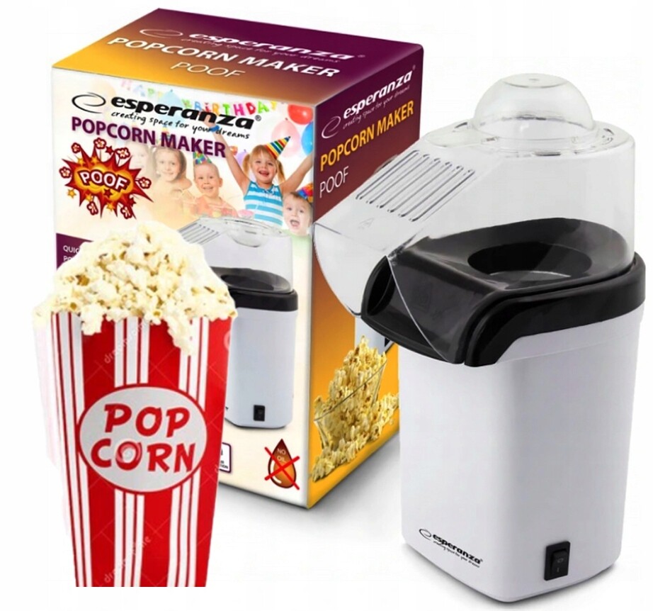 Zařízení na popcorn Esperanza EKP005W Poof bílé 1200 W