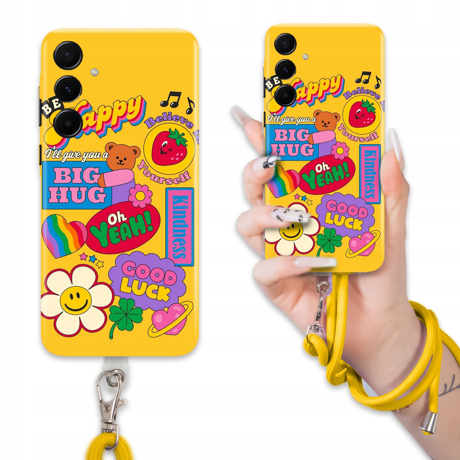 Pouzdro Pro Samsung A55 5G Ochranné Pouzdro Držák Crossbody Žlutý Drew house Wz