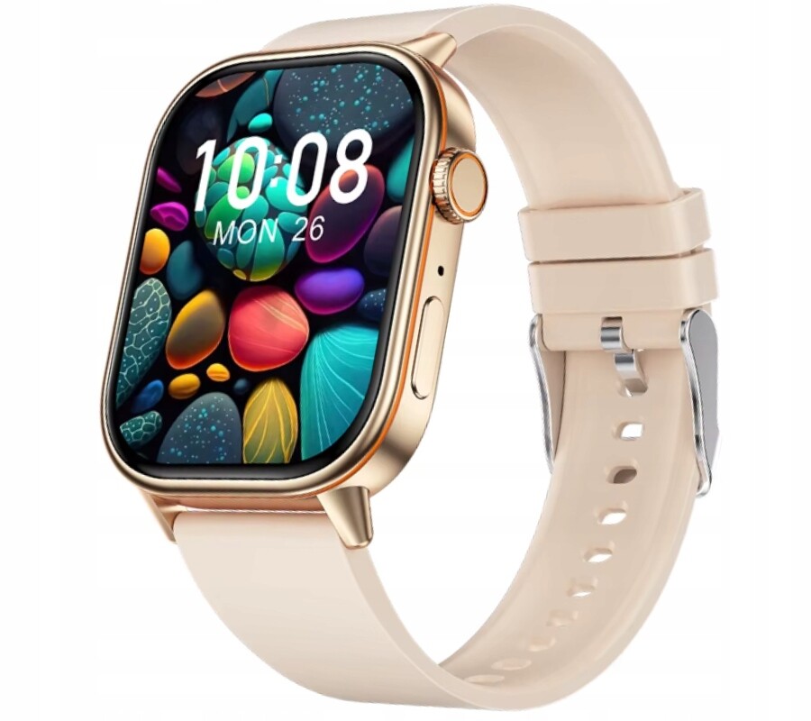 Chytré Hodinky Rubicon RNCF42, zlatý/béžový silikon