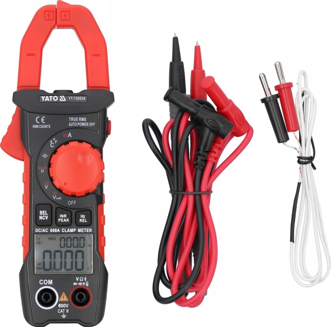 Klešťový Měřič Robustní Pouzdro A Pouzdro Rms Ac/dc 10MA-600A Yato YT-730934