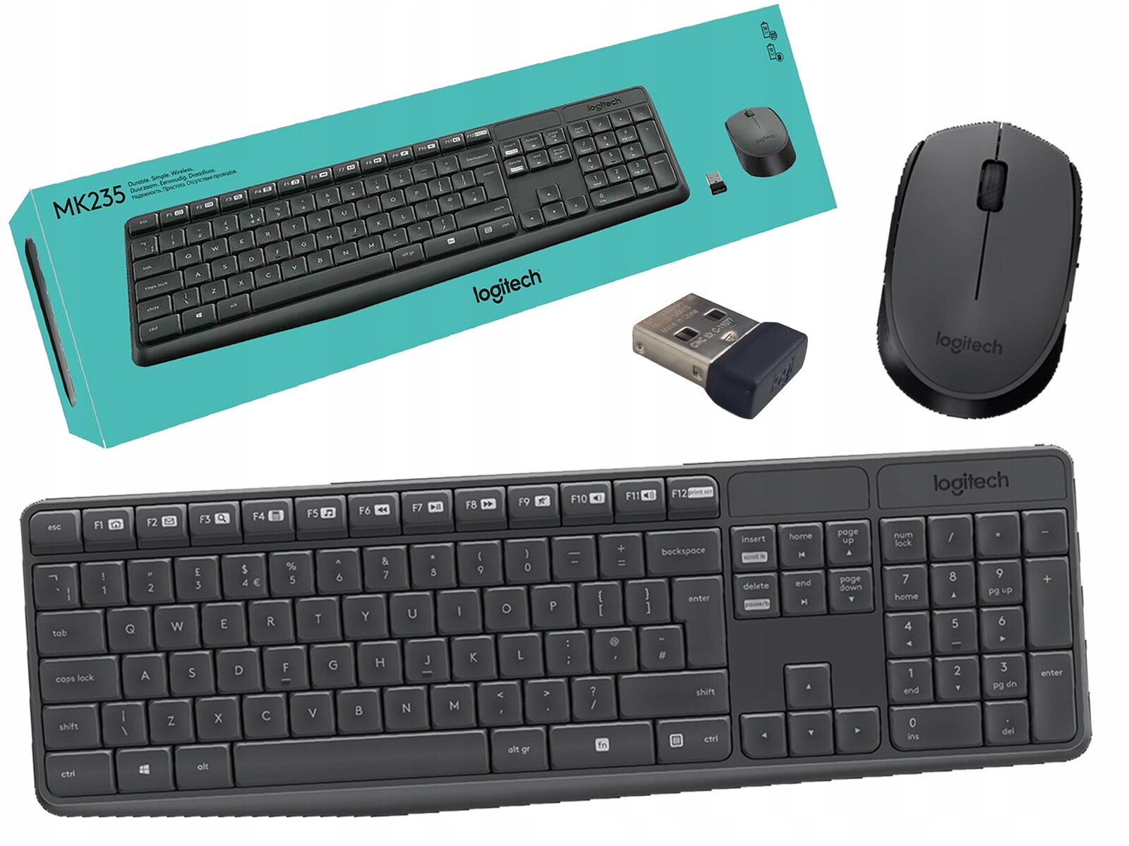 Logitech MK-235 voděodolná klávesnice a myš 920-007931 MK235 pro počítač