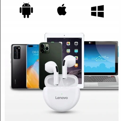 Bezdrátová sluchátka do uší Lenovo HT38 White