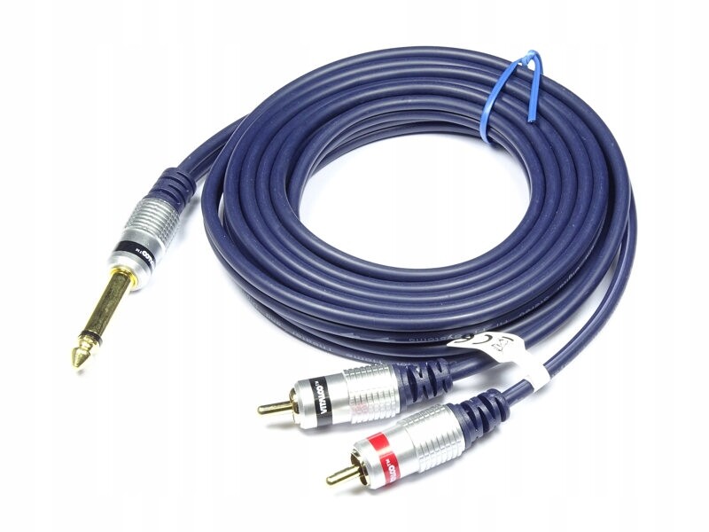 Kabel Jack 6.3 mono konektor 2 x Rca konektor MK80 Vitalco 8.0 m