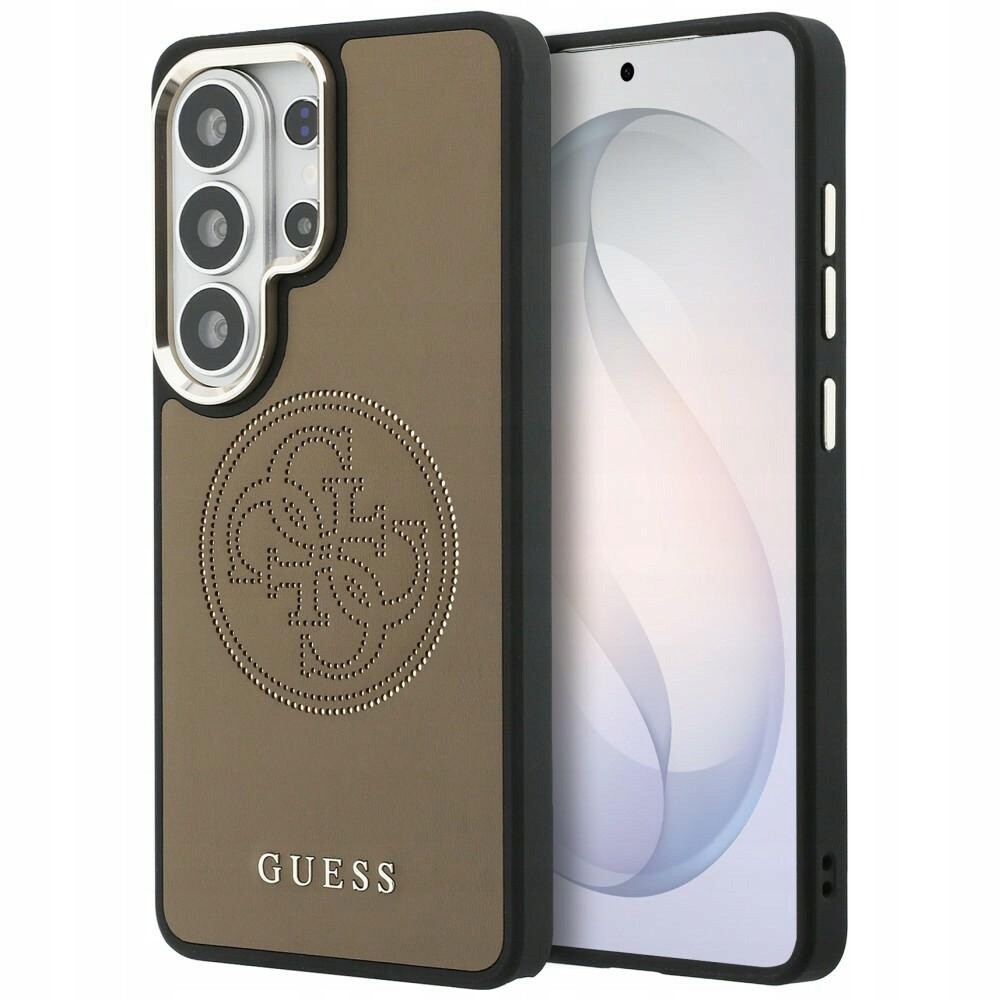 Pouzdro Guess s perforovaným logem MagSafe pro Samsung Galaxy S26 Ultra, hnědé
