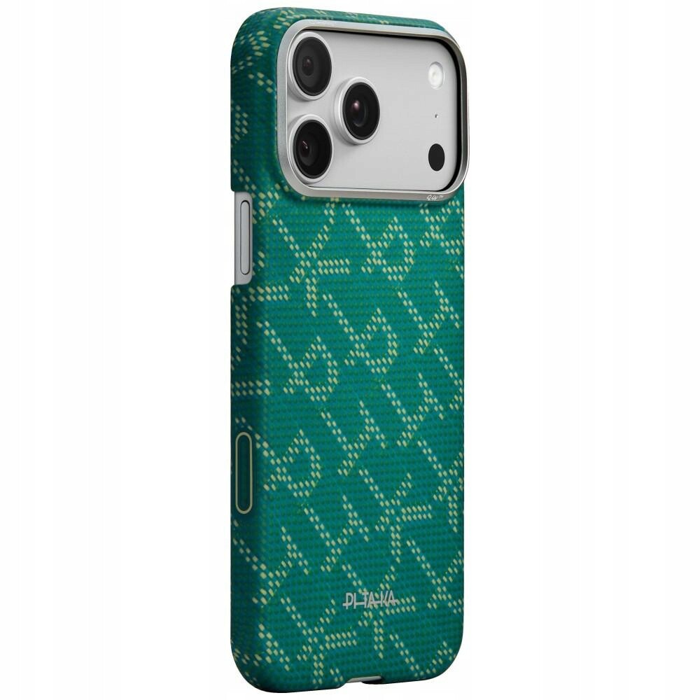 Pouzdro Pitaka Ultra-Slim Monogram MagSafe pro iPhone 17 Pro Max zlatozelené