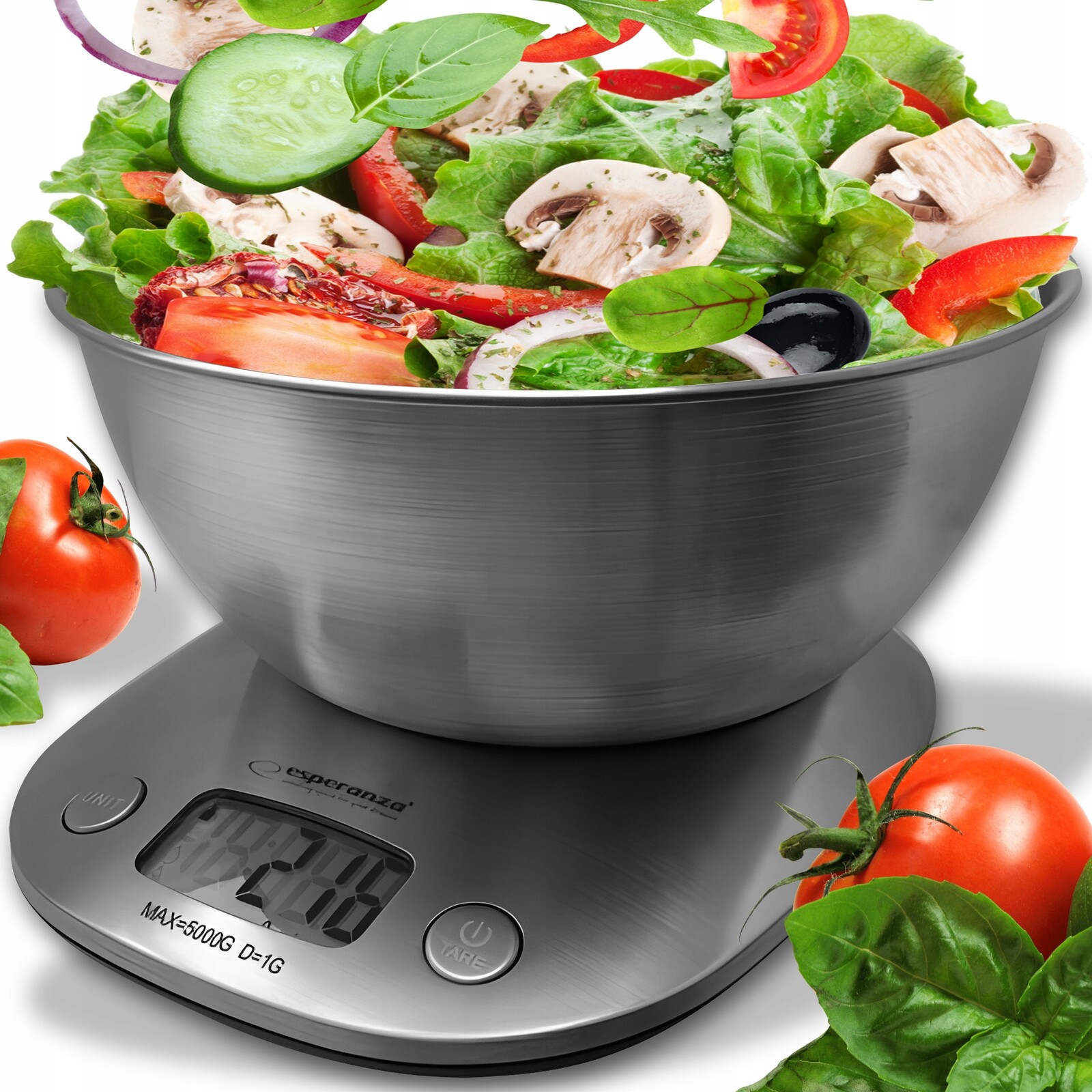 Kuchyňská váha Esperanza Lychee stříbrná/šedá 5 kg