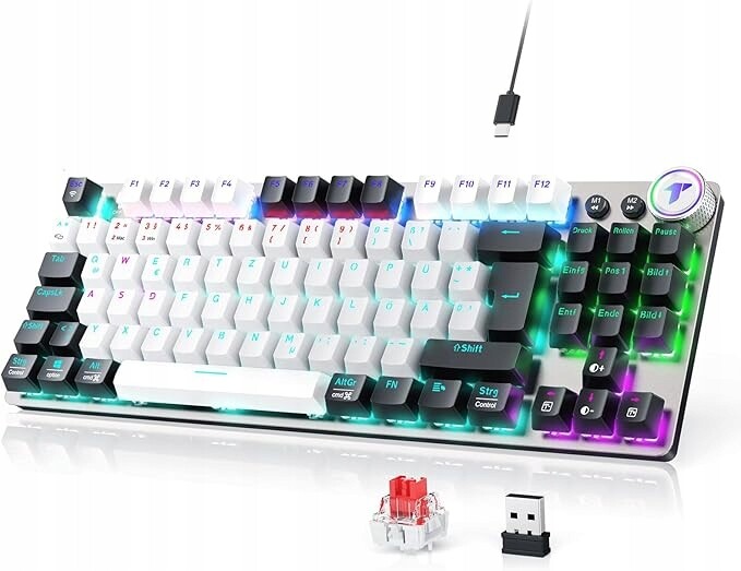 Tecurs Bezdrátová mechanická herní klávesnice 80% Tkl Rgb MK208