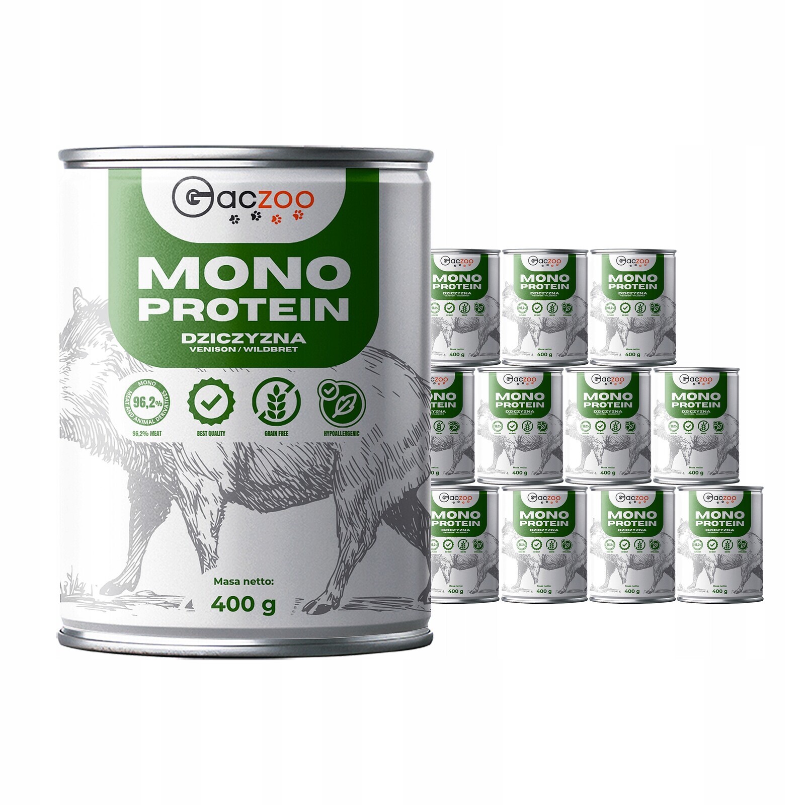 Krmivo pro psy Gaczoo Mono Protein Divočák 12 x 400 g hypoalergenní