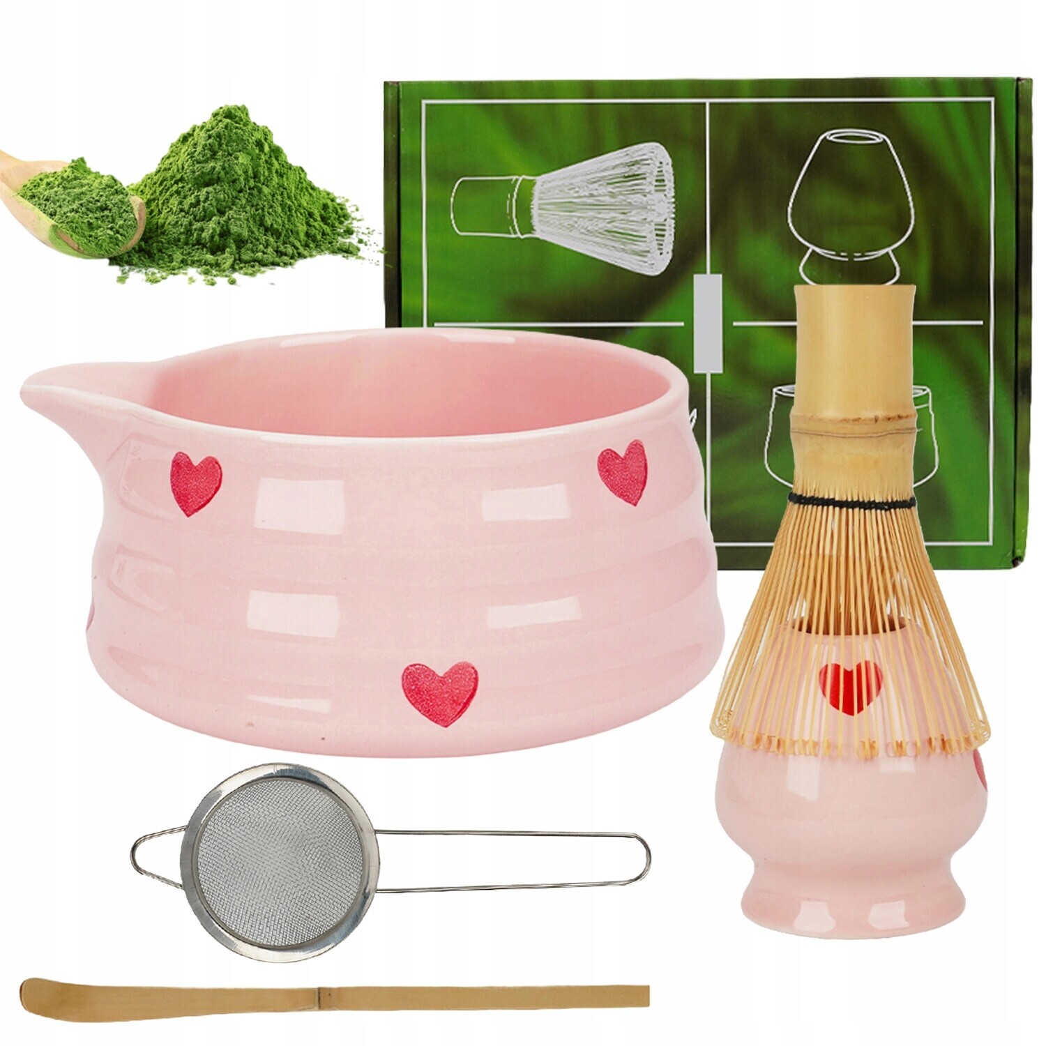 Sada Na Matcha Keramická Miska Bambusová Metla Na Matcha Latte