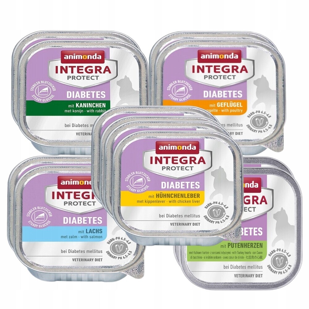 Mokré krmivo pro kočky Animonda Integra Diabetes mix chutí 12x100 g