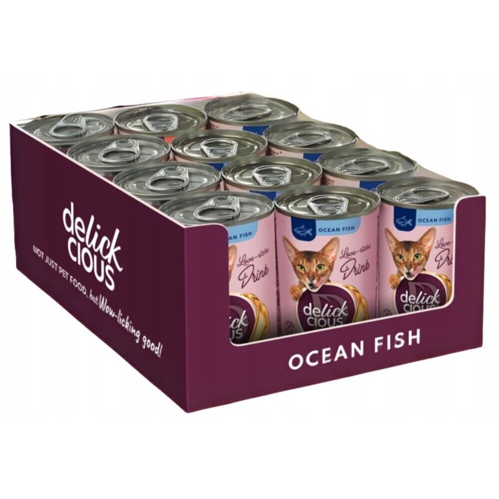 Delickcious Kočičí Doplněk Stravy s Oceánskými Rybami 12x140g