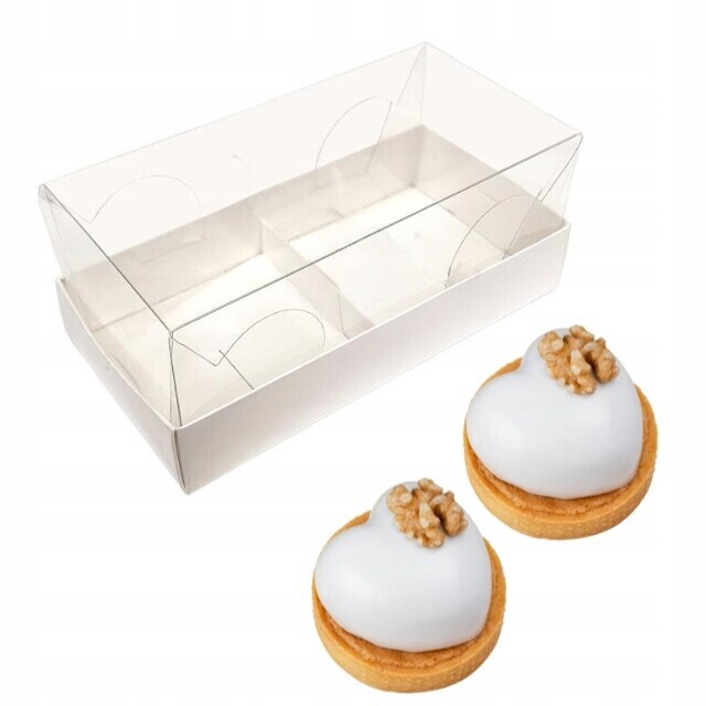 Krabička na 2 jednoporcové muffiny Bílá 17,5x8,5x7,5 cm balení po 10 kusů