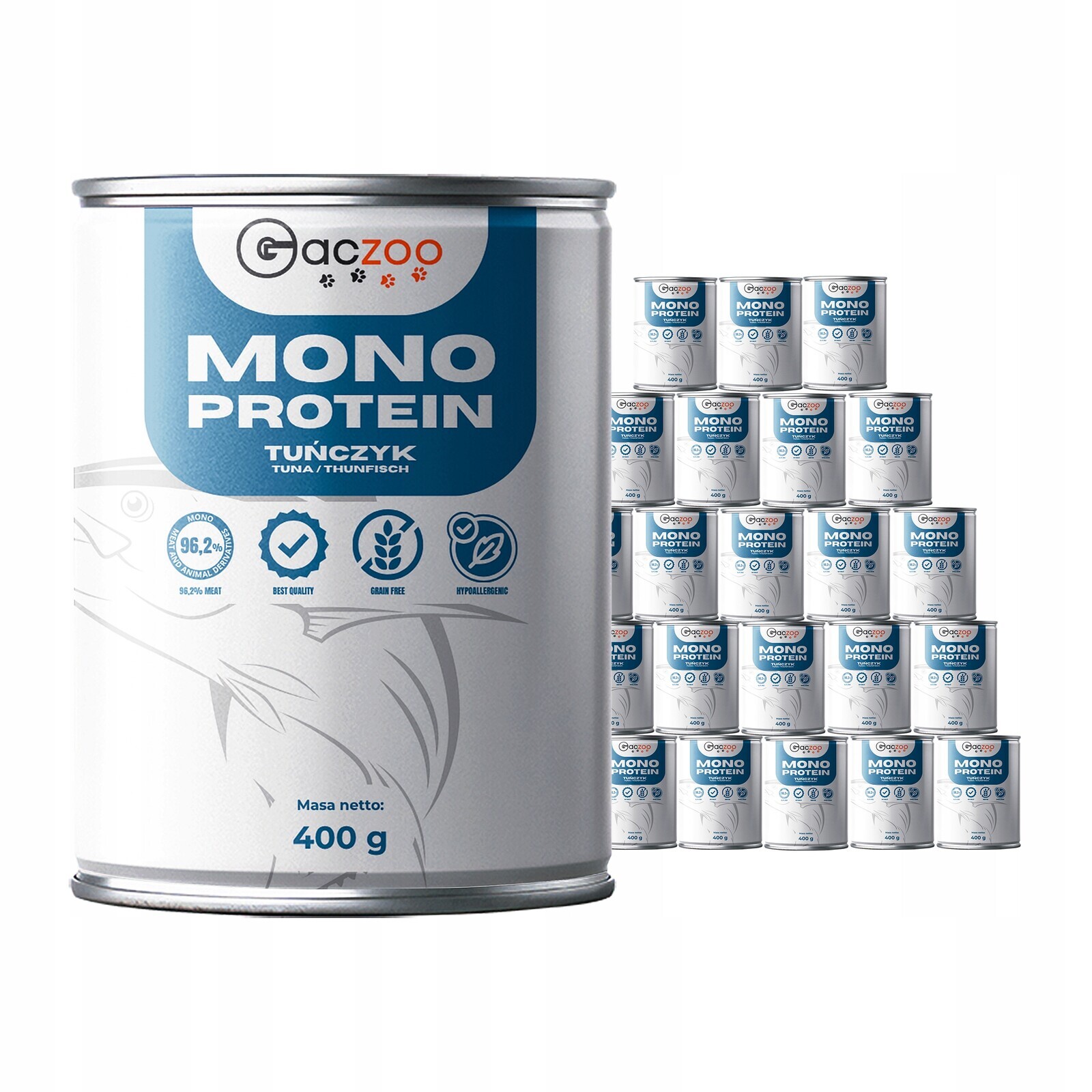 Krmivo pro psy Gaczoo Mono Protein Tuňák 24 x 400 g hypoalergenní