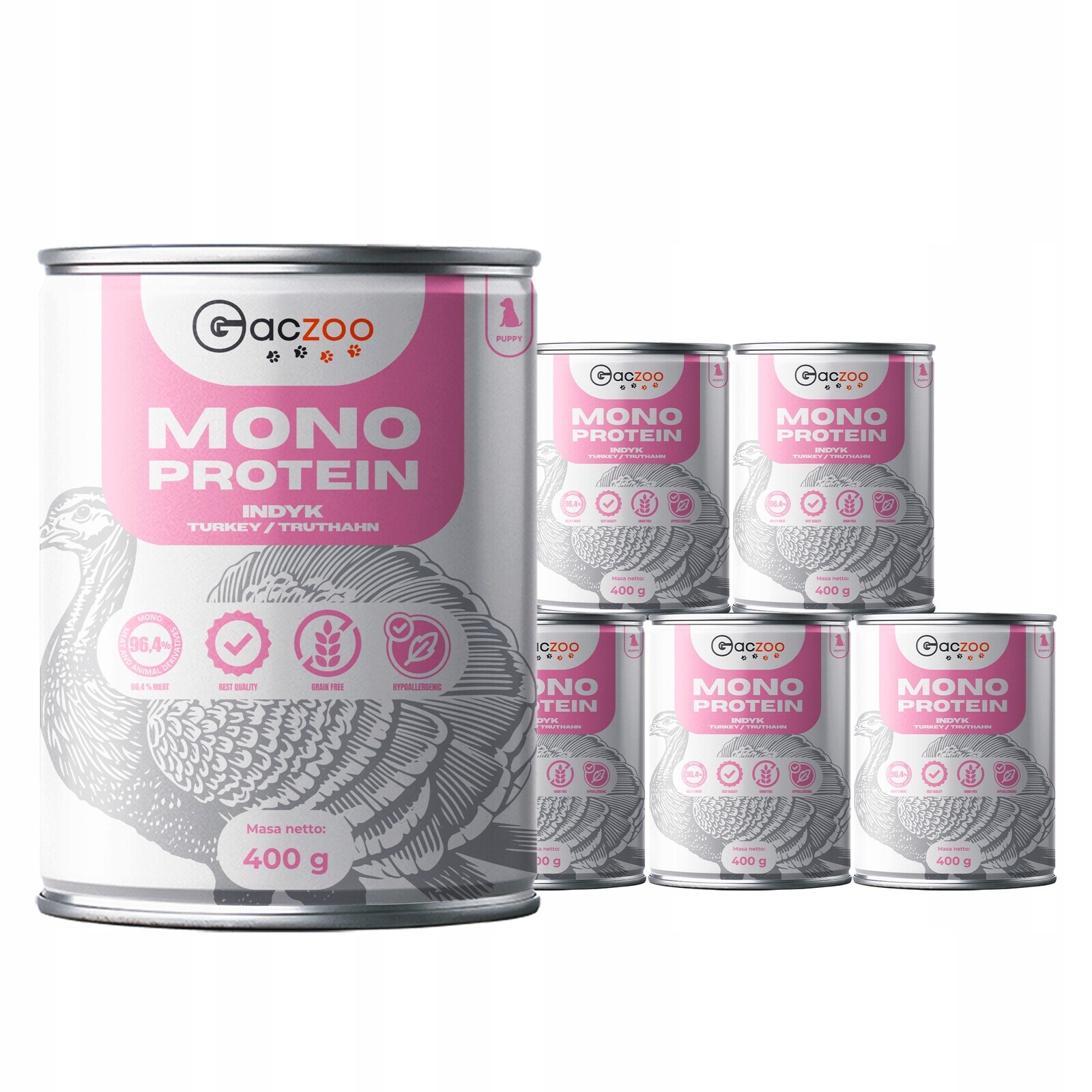 Vlhké krmivo monoproteinové krmivo pro štěňata Mono Protein Puppy Krůta 6 x 400 g