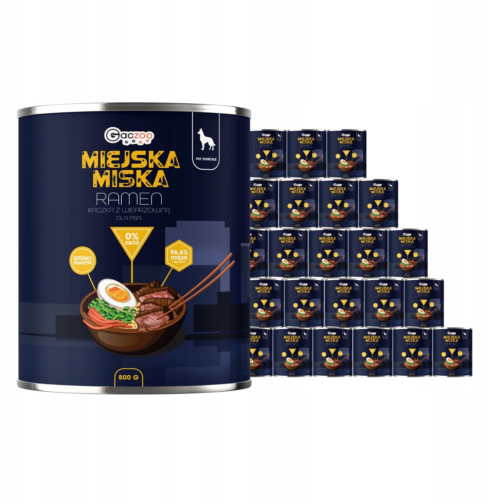 Krmivo pro psy Městská miska Gaczoo Ramen 24 x 800 g bez obilovin