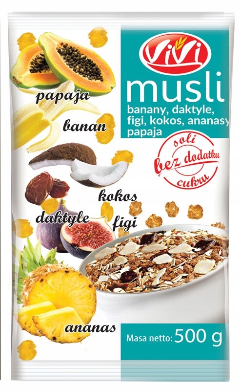 5X VIVI Musli tropické ovoce 500 g