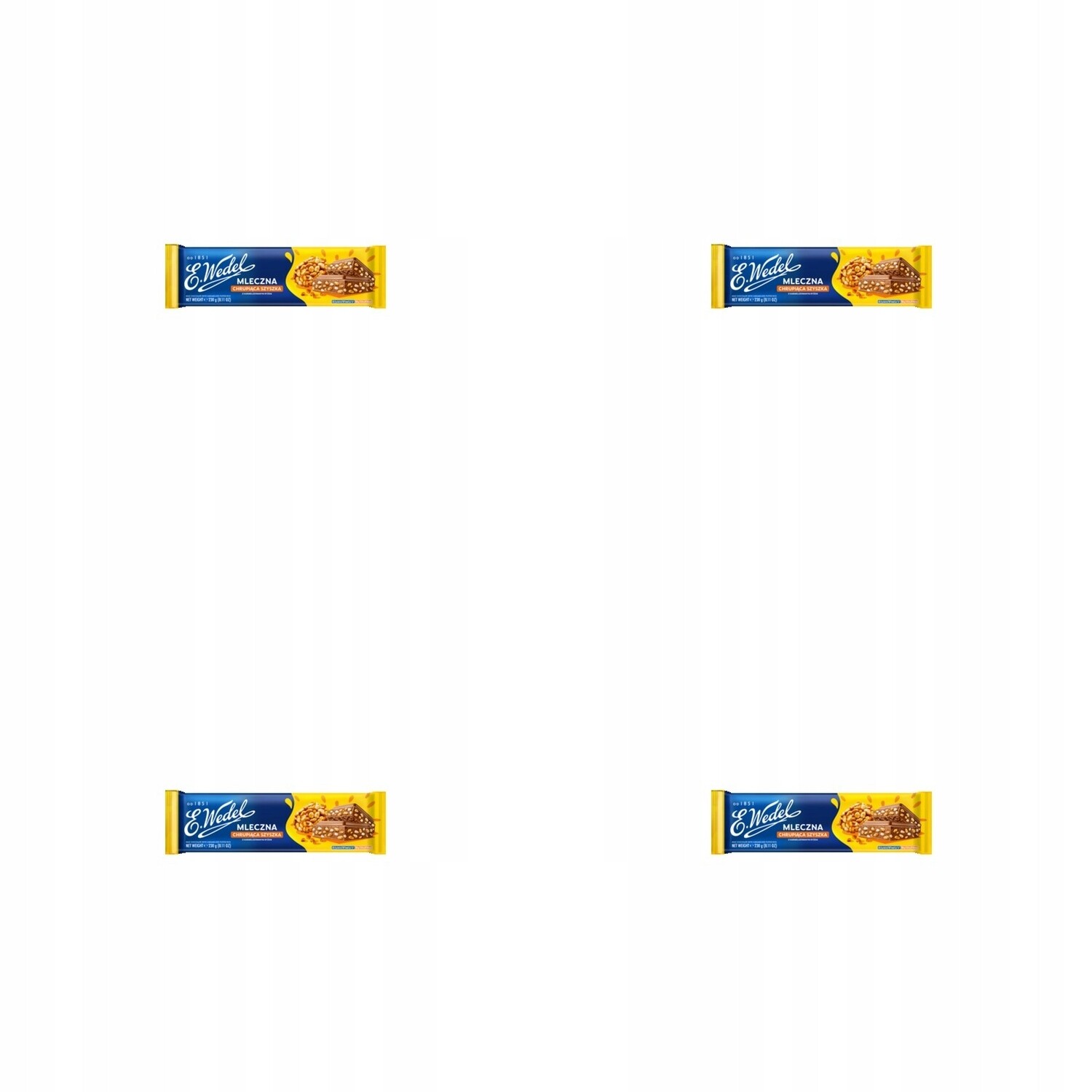 4x 230 g E.wedel čokoláda mléčná s karamelizovanou připravenou rýží