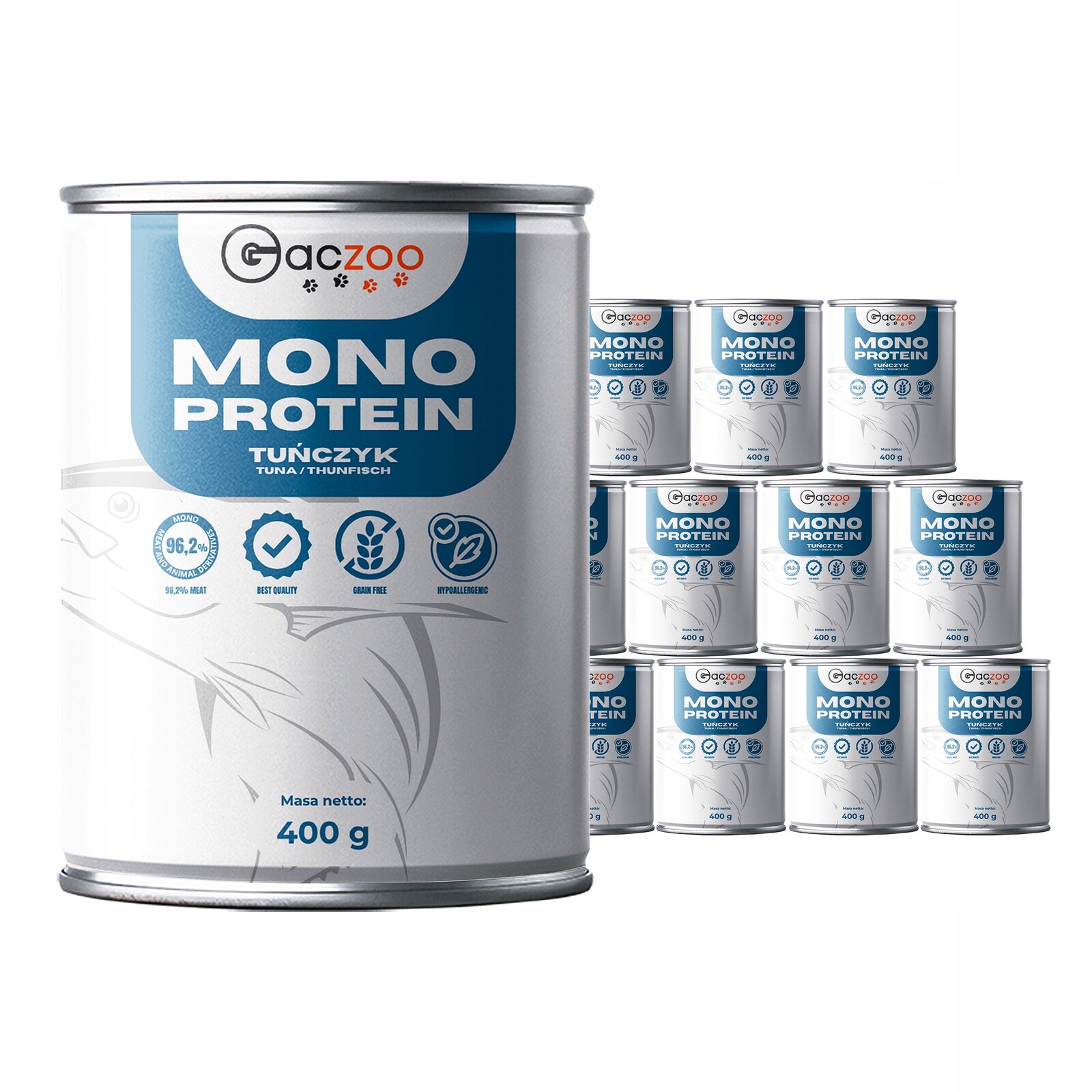 Krmivo pro psy Gaczoo Mono Protein Tuňák 12 x 400 g hypoalergenní