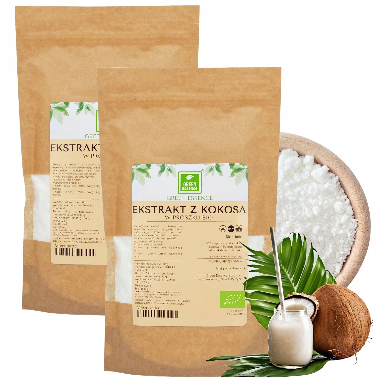 Kokosové mléko v prášku Bio Kvalita Veganské Vege Keto Aromatické 500 g