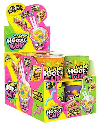 Johny Bee Candy Noodle Cup Příchuť Tutti Frutti Želé Bonbony Sladký Gel 65g 12 Ks