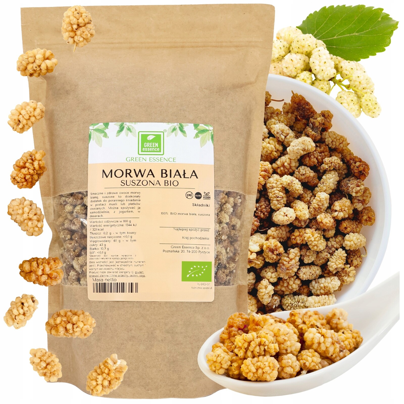 Moruše Bio 1 kg sušené přírodní bez pecek a cukru sušené ovoce