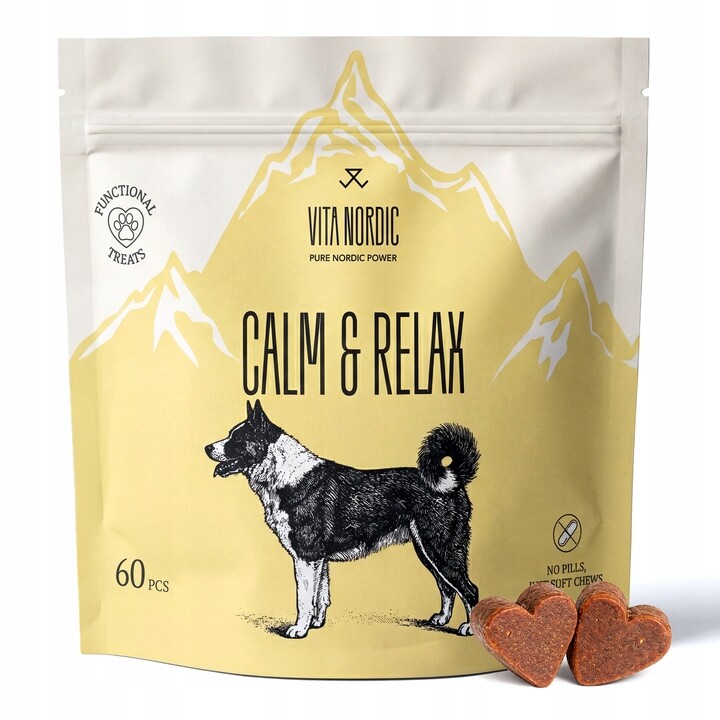 Vita Nordic Přírodní uklidňující doplněk pro psy na stres 60 ks