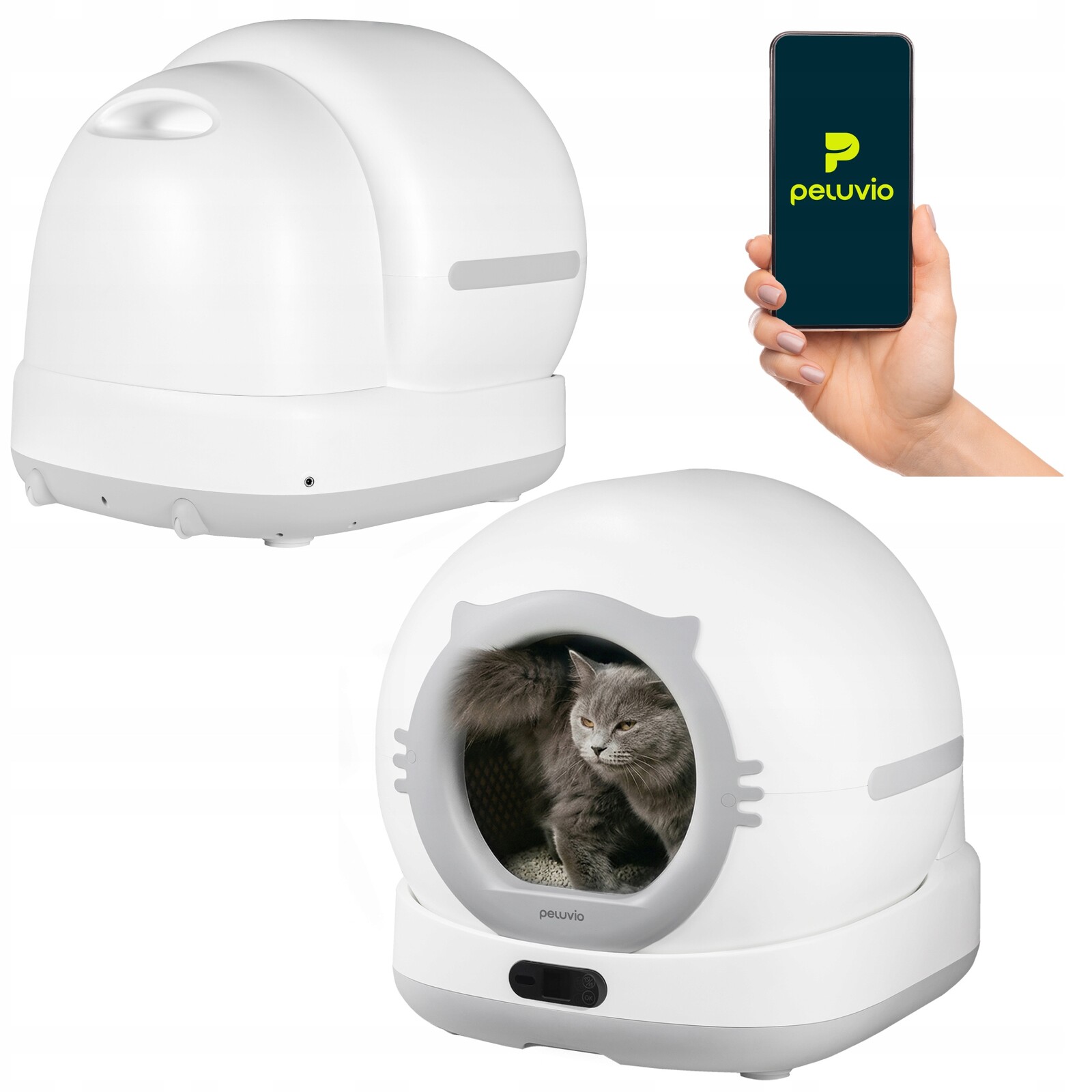 Samočistící Automatická Toaleta Pro Kočky Wi-fi aplikace Peluvio Pearl