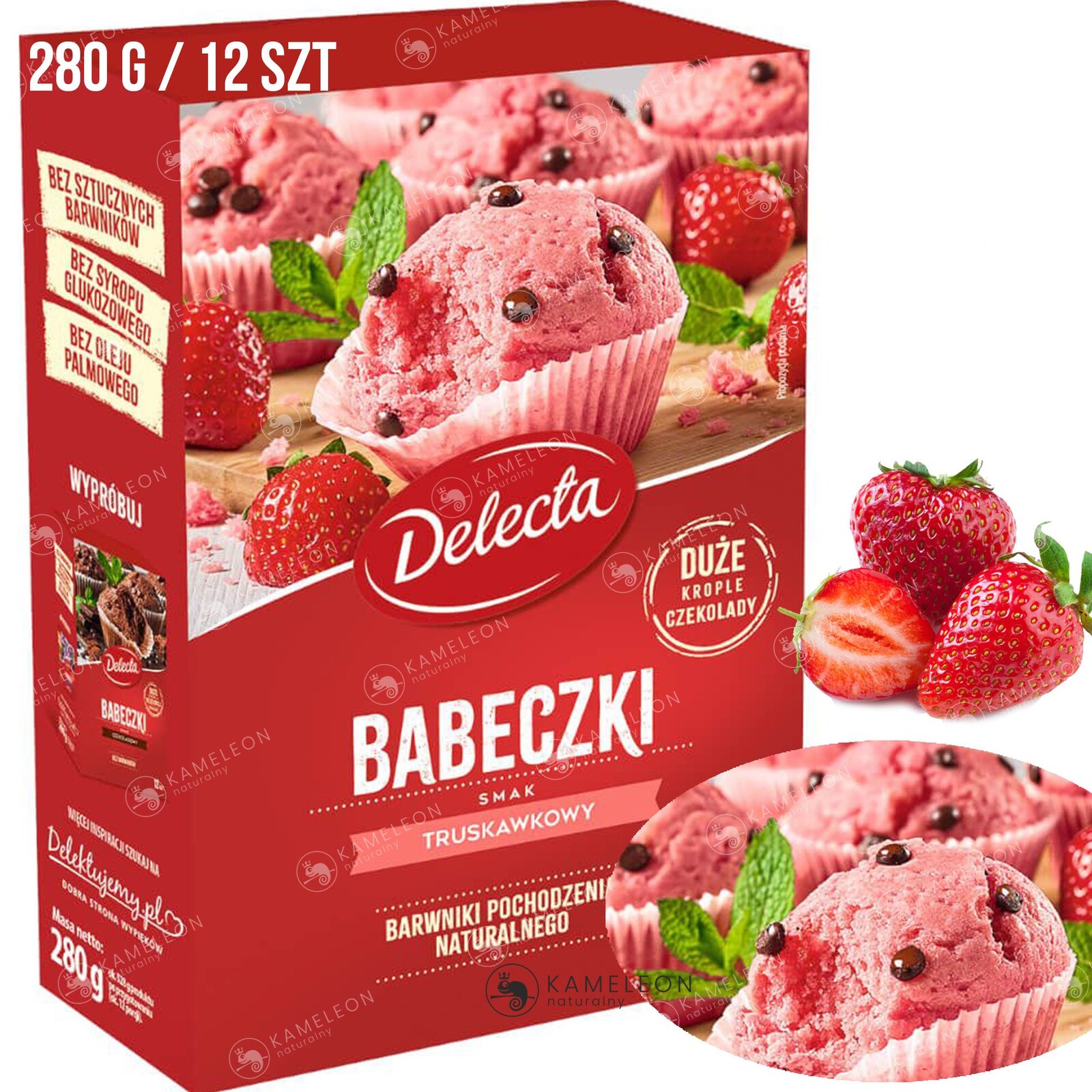 5 x Delecta Košíčky Jahodová Příchuť S Čokoládou 280 g
