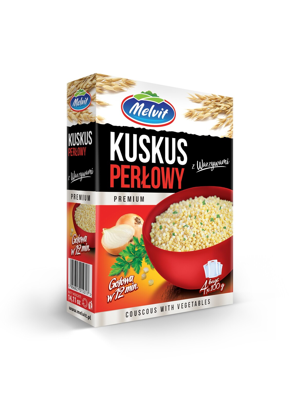 Perlový kuskus se zeleninou Melvit 4x80 g