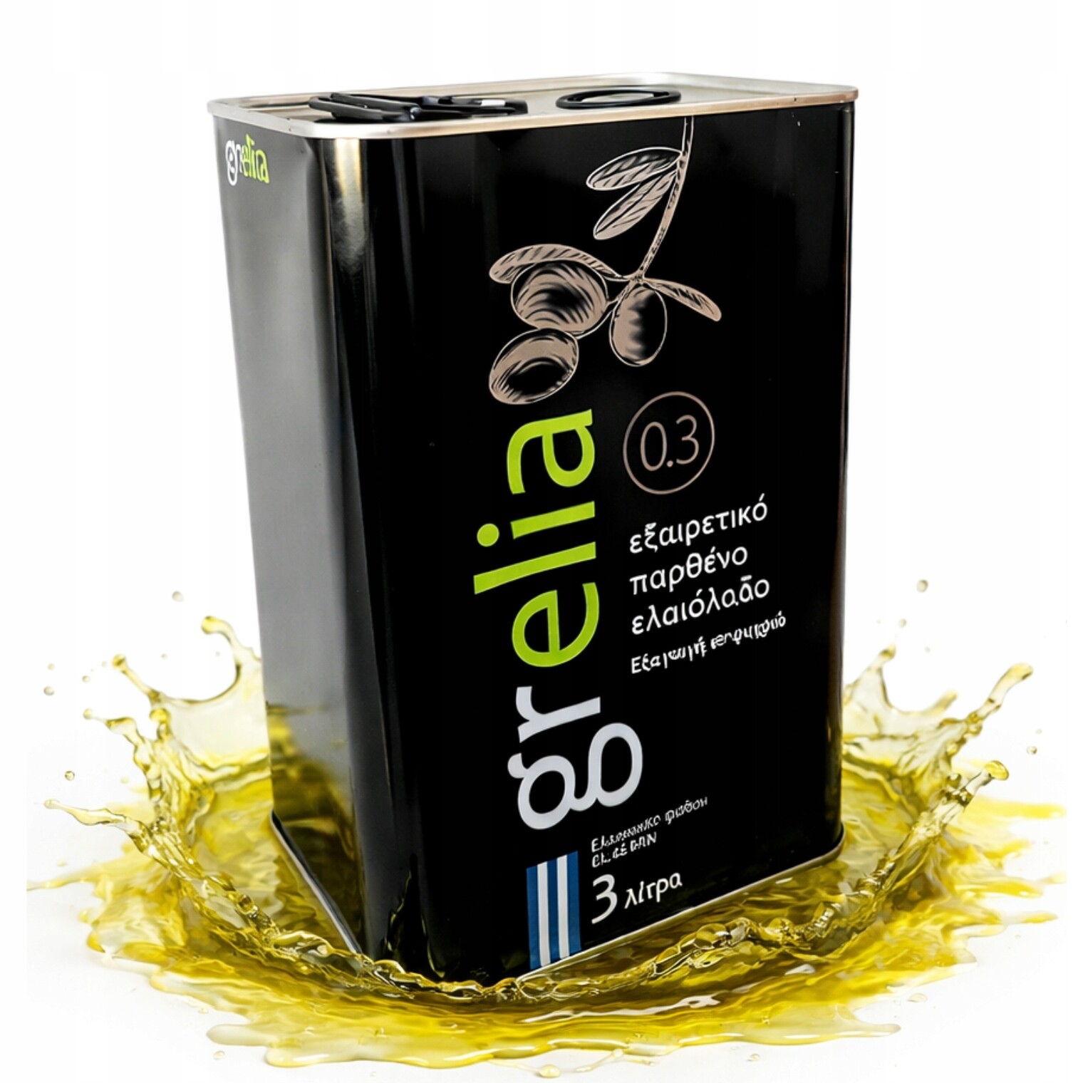 Grelia Extra panenský řecký olivový olej 3 litry 0,3% Kréta Koroneiki