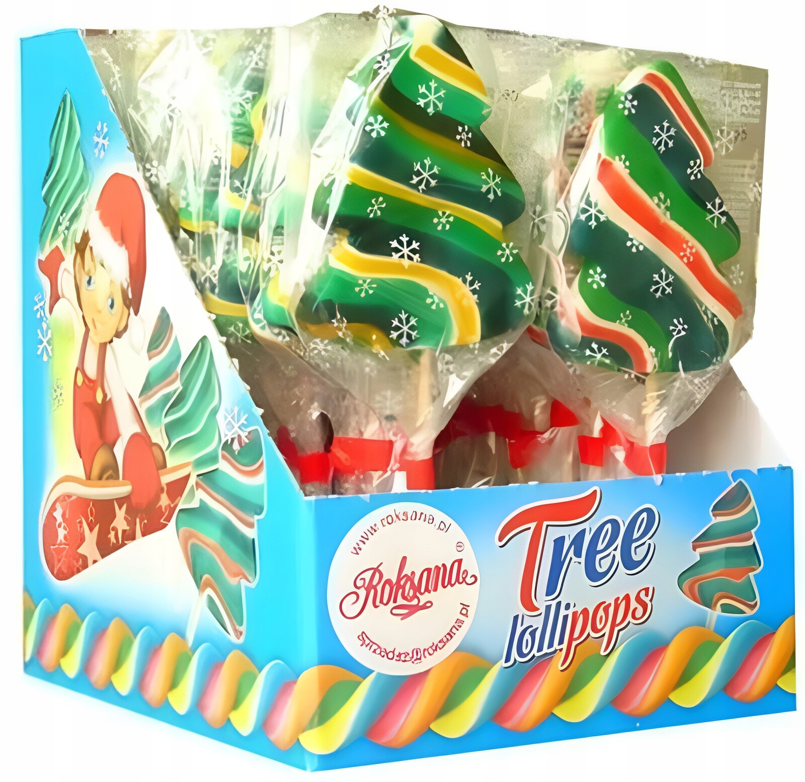 Lízátka s ovocnou příchutí a vánočním motivem Vánoční stromky 60g 26 kusů