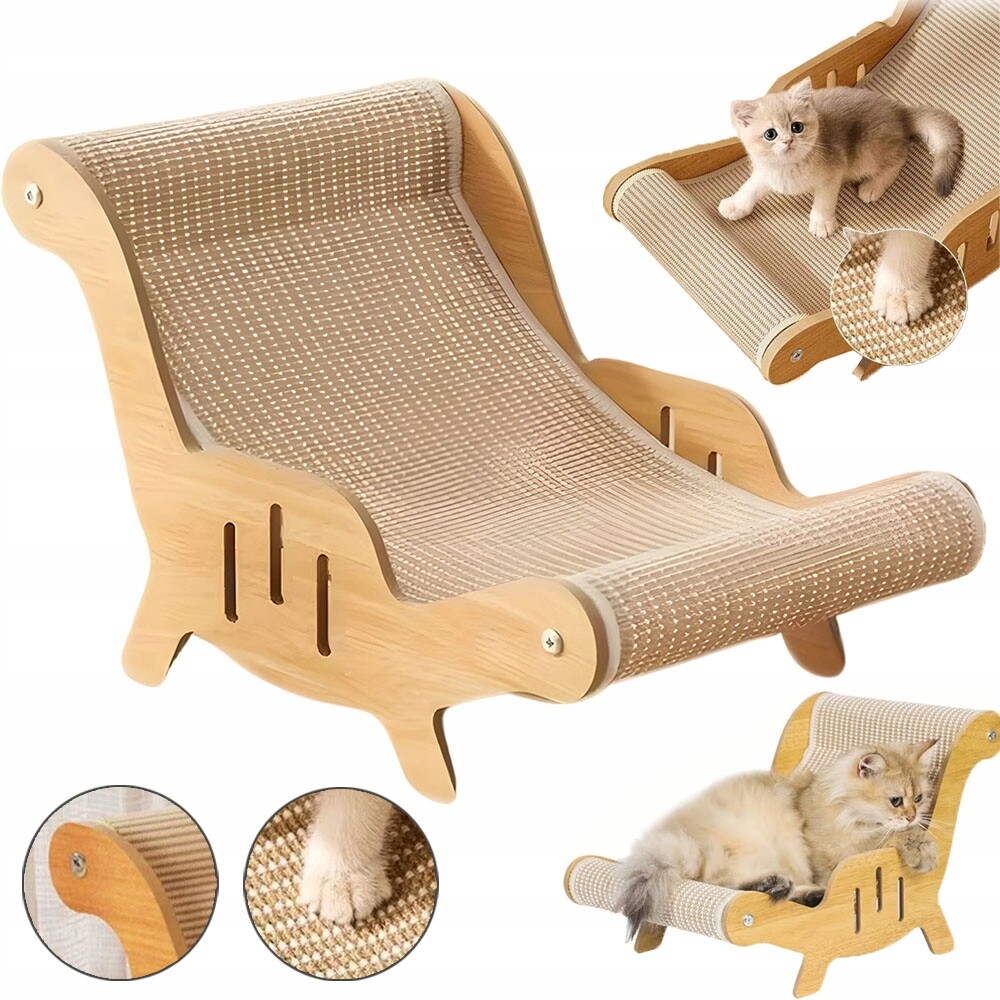 Přírodní škrabadlo ze dřeva Sisalová plocha pro domácí kočky Lehátko pro kočky