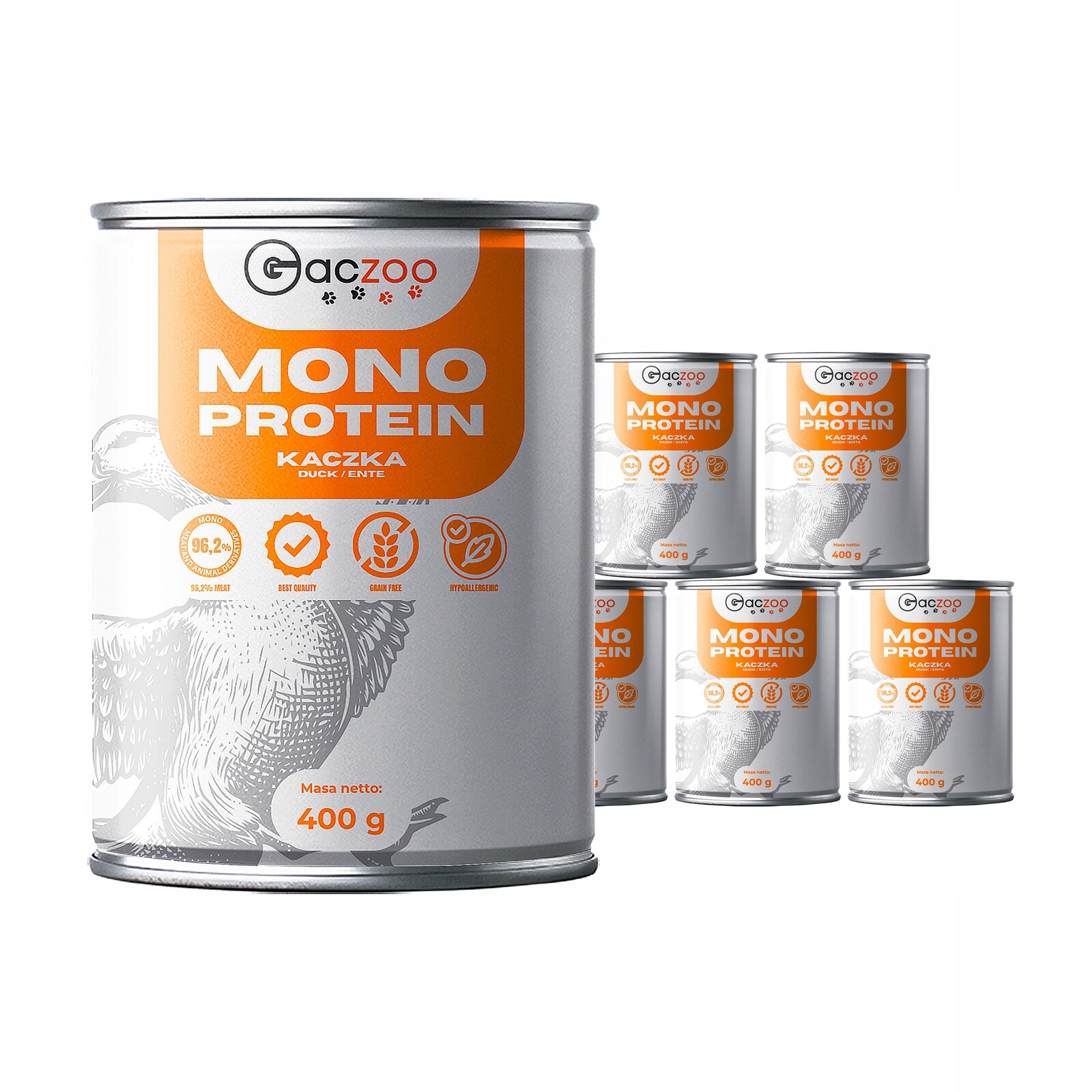 Krmivo pro psy Gaczoo Mono Protein Kachna 6 x 400 g hypoalergenní