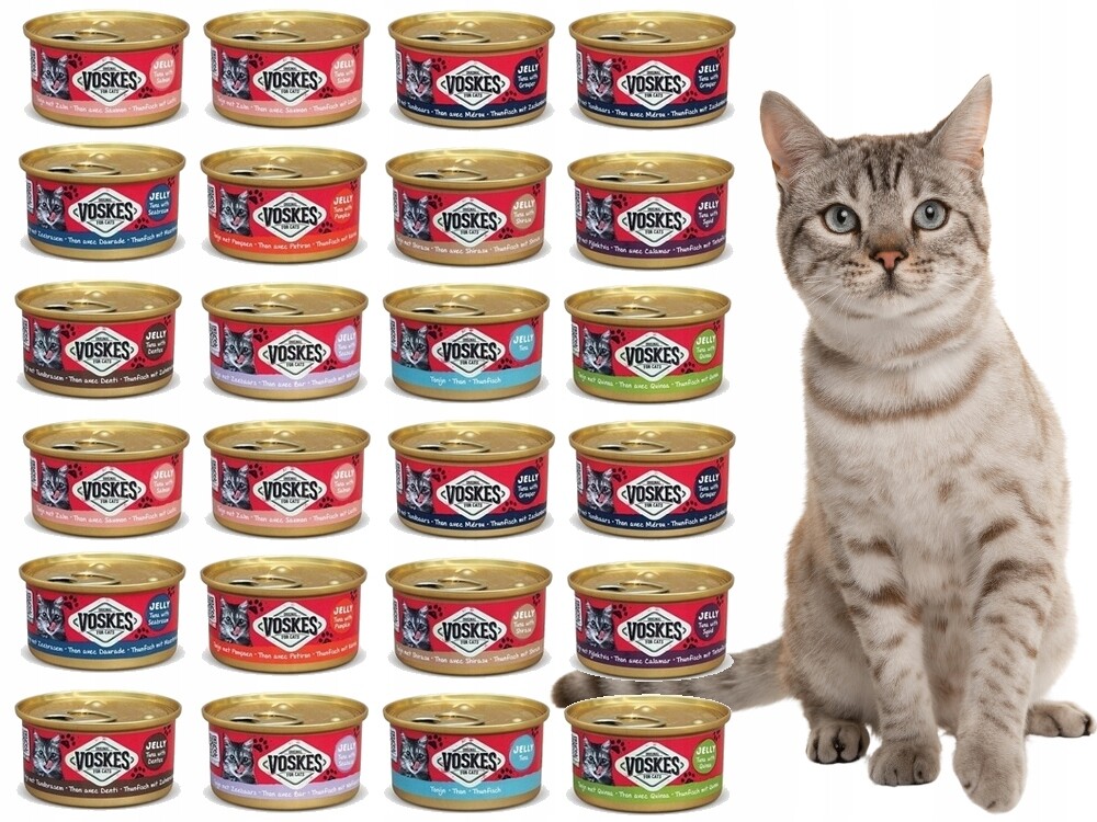 Mokré krmivo pro kočky Voskes 11 Příchutí 24 x 85 g