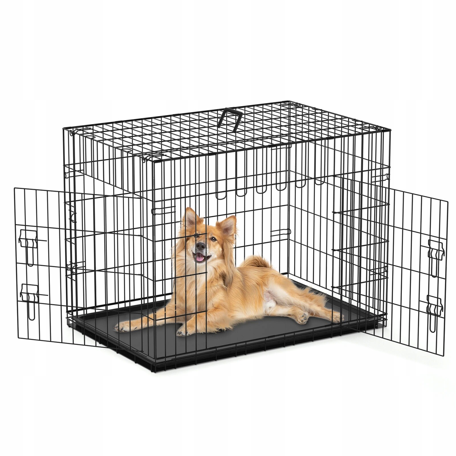 Velká Kovová Klec Pro Psa Kočku Králíka Kotec Výběh Kennel 91x63,5x57 cm
